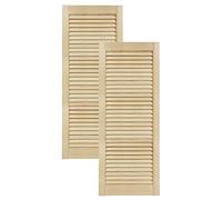 DecoMeister Puertas de Lamas Madera 394x993 mm - Pack de 2 Pino sin tratar | Puerta interior de Armario de láminas con ventilación Abierta, Hoja de Madera Natural para Bricolaje, Grosor 21 mm