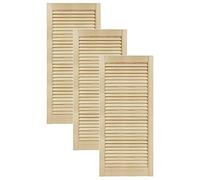 DecoMeister Puertas de Lamas Madera 444x993 mm - Pack de 3 Pino sin tratar | Puerta interior de Armario de láminas con ventilación Abierta, Hoja de Madera Natural para Bricolaje, Grosor 21 mm