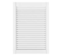 DecoMeister Puertas de Lamas Madera 494x720 mm - Pack de 1 Blanco | Puerta interior de Armario de láminas con ventilación Abierta, Hoja de Pino de Madera Natural para Bricolaje, Grosor 21 mm