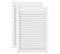 DecoMeister Puertas de Lamas Madera 494x720 mm - Pack de 2 Blanco | Puerta interior de Armario de láminas con ventilación Abierta, Hoja de Pino de Madera Natural para Bricolaje, Grosor 21 mm