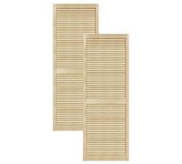 DecoMeister Puertas de Lamas Madera 594x1700 mm - Pack de 2 Pino sin tratar | Puerta interior de Armario de láminas con ventilación Abierta, Hoja de Madera Natural para Bricolaje, Grosor 21 mm