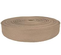 DecoMeister Ribete para Alfombras 4cm x 5m - Cinta de Espiga de Poliéster para Coser - Cinta Bies para Bordes de Alfombra, Reparación de Moqueta y Manualidades DIY - Beige/Gris