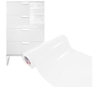 DecoMeister Vinilo Adhesivo Muebles Blanco Brillo Papel Decorativo Autoadhesivo Para Forrar Encimera Cocina Lámina Impermeable Para Exterior Puerta Pegatina Para Armario Mesa En Rollo 50 x 1000 cm