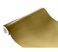 DecoMeister Vinilo Adhesivo Oro Mate Papel Para Muebles Cocina Armario Puerta Película Decorativa Impermeable Pegatina Para Forrar Mesa Encimera Lámina Autoadhesiva Unicolor En Rollo 100x50 cm Dorado