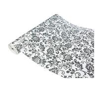 DecoMeister Vinilo Adhesivo Para Cocina Pared Muebles Papel Autoadhesivo Para Encimera Armario Mesa Lámina Decorativa Para Hogar Película Para Forrar En Rollo 67,5 x 200 cm Patrón Heritage Plata
