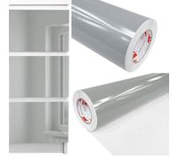 DecoMeister Vinilo Adhesivo para Muebles 100x250 cm - Papel Decorativo Autoadhesivo Lavable para Cocina y Baño - Película Impermeable y Termoformable para Renovar Armarios - Gris Brillante