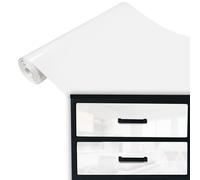DecoMeister Vinilo Adhesivo para Muebles 45x200 cm - Papel Decorativo Color Liso Resistente para Renovación de Armarios, Mesas y Puertas - Película Impermeable y Termoformable - Blanco Brillo