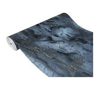 DecoMeister Vinilo Adhesivo para Muebles 45x200 cm - Papel Decorativo con Efecto Piedra para Cocina, Armarios y Mesa - Lámina Autoadhesiva de PVC Termoformable e Impermeable - Mármol Dorado Gris