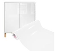 DecoMeister Vinilo Adhesivo para Muebles 63x1000 cm - Papel Decorativo Autoadhesivo Lavable para Cocina y Baño - Película Impermeable y Termoformable para Renovar Armarios - Blanco Brillante