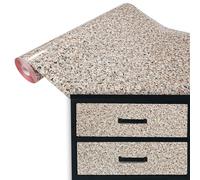DecoMeister Vinilo Adhesivo para Muebles 67,5x100 cm - Papel Decorativo con Efecto Piedra para Cocina, Armarios y Mesa - Lámina Autoadhesiva Termoformable, Impermeable y Lavable - Granito Beige