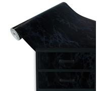 DecoMeister Vinilo Adhesivo para Muebles 67,5x100 cm - Papel Decorativo con Efecto Piedra para Cocina, Armarios y Mesa - Lámina Autoadhesiva Termoformable, Impermeable y Lavable - Mármol Negro
