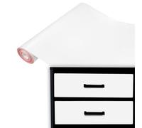 DecoMeister Vinilo Adhesivo para Muebles 67,5x1500 cm - Papel Decorativo Color Liso Resistente para Renovación de Armarios, Mesas y Puertas - Película Impermeable y Termoformable - Blanco Mate