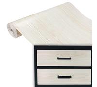 DecoMeister Vinilo Adhesivo Para Muebles Imitación de Madera de Fresno Blanco Papel Autoadhesivo Lámina Para Pared Cocina Puertas En Rollo Para Forrar Aspecto Madera 90 x 100 cm Por Metros