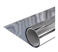 DecoMeister Vinilo Espejo para Ventanas 25x500 cm - Lámina Protector Solar Privacidad Unidireccional - Película Adhesiva Anti Calor y Protección UV, Efecto Espejo Plateado - Instalación Exterior