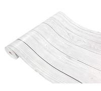 DecoMeister Vinilo Imitacion de Madera Blanco Tablas Blancas Papel Adhesivo Para Muebles Autoadhesivo Lámina Decorativa Para Cocina Pared Puertas Para Forrar En Rollo Aspecto Madera 45 x 100 cm