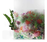 DecoMeister Vinilo Ventanas Estático 45x150 cm - Lámina de Privacidad para Cristales - Película Decorativa Fácil de Aplicar en Ventanas y Mamparas de Ducha, Protector Solar UV - Flores de Campo