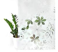 DecoMeister Vinilo Ventanas Estático 45x490 cm - Lámina de Privacidad para Cristales - Película Decorativa Fácil de Aplicar en Ventanas y Mamparas de Ducha, Protector Solar UV - Flores