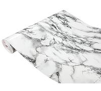 DecoMeister Vinilos Autoadhesivos Para Muebles Imitacion Marmol Marmi Blanco Negro Papel Adhesivo Para Cocina Pared Puertas Láminas Decorativas Decoracion En Rollo Para Forrar 90 x 490 cm