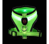 DECOMELODY 1 Juego Chaleco LED para Perros USB Recargable Arnés Luminoso con de Iluminación para Mascotas Noches Oscuras Mediana Verde