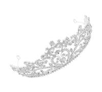 DECOMELODY 1 pieza Crown Headband de Cristal para Novias y Fiestas Tiara Plateada con Diseño Chic y para Bodas Banquetes