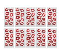 DECOMELODY 10 Hojas Pegatinas de Tatuaje Labial Impermeables Unidades para Mujer Calcomanías Faciales Decorativas Resistentes al Agua para San Valentín Halloween y Sesiones Fotográficas