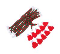 DECOMELODY 10 Juegos Mini Christmas Knit Hats and Scarves Wool Yarn DIY Wine Bottle Covers Festive Home Decor For Parties Holidays