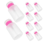 DECOMELODY 10 Piezas Botella Dispensadora de Bomba de Presión 150 Ml para Quitaesmalte, 10 Piezas Recargables, Color Rosa, Dispensador Portátil para Discos de Algodón, Uso en Manicura y
