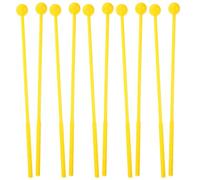 DECOMELODY 10 Piezas de Mazos para Instrumentos de Percusión Infantiles Baquetas de de Lengua y Marimba Mango de Goma Antideslizante Color Amarillo Accesorios para Bateristas