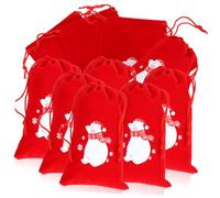 DECOMELODY 10 Piezas de Terciopelo con Cordón Diseño Oso para Dulces y Navidad Reutilizables y Resistentes para Joyería y Souvenirs