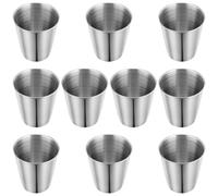 DECOMELODY 10 Unidades Vasos de Acero Inoxidable para Licor Pequeños Reutilizables Resistentes y Portátiles para Camping Viaje y Actividades al Aire