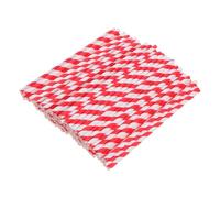 DECOMELODY 100 piezas Pajitas de Papel Rayadas Rojas y Unidades para Fiestas Cumpleaños Bodas Bebidas Jugos Café Cocktail Decorativas