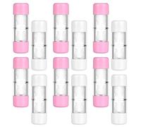 DECOMELODY 12 Piezas Estuche para Lentes de Contacto Rgp Rígido Portátil para 12 Unidades (6 Rosa 6), Caja Compartimentos Separados para Izquierda y Derecha, Compacto para Viajes y Uso