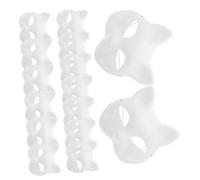 DECOMELODY 15 Piezas Mascaras de Gato Papel para Pintar DIY Antifaz Blanco para Fiesta de Disfraces Carnaval Cosplay y Eventos Escolares