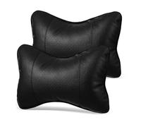 DECOMELODY 2 Almohadas Cervicales para Reposacabezas de Coche en Acrílico Negro, Cojines Cuello Que Mejoran la Postura y Ofrecen Experiencia Cómoda al Conducir o Estar Sentado
