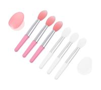 DECOMELODY 2 juegos Aplicadores de Labios de Silicona para Mujer Cepillos Prácticos para Labial Incluye con Mango Blanco y Rosa Herramientas de Maquillaje Portátiles para Uso Profesional y