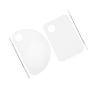 DECOMELODY 2 juegos Paletas Acrílicas Transparentes para Mezclar Maquillaje y Cosméticos con Espátulas Herramienta Ligera y Portátil para Base Sombras y Arte de Uñas Fácil de Limpiar y