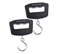 DECOMELODY 2 Piezas Báscula Digital Portátil con Gancho y Gran Asa Escala Colgante para Equipaje y Pesca Pantalla LCD Retroiluminada Mini Peso para Maletas y Uso Doméstico