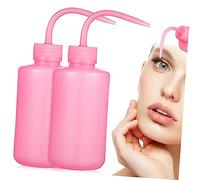 DECOMELODY 2 piezas Botellas de Plástico para Líquidos de Unidades con Boquilla Estrecha Curvada para Lavado Riego y Limpieza de Pestañas Botella Exprimible Portátil y Ligera
