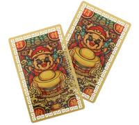 DECOMELODY 2 Piezas Chinese Style Amulet Card Lightweight Protective God Of Wealth Card For Luck And Fortune