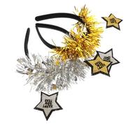 DECOMELODY 2 Piezas Diadema de Navidad con Estrella de Cinco Puntas Accesorios para Pelo Festivos Material Duradero y Cómodo para Adultos y Decoración Navideña Ecológica Olores