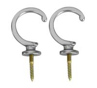 DECOMELODY 2 Piezas Gancho de Pared Metálico para Cortinas Soporte Resistente para Sujeción de Cortinas y Accesorios Gancho Versátil para Enganches de Ventanas y Drapery Tiebacks Acabado