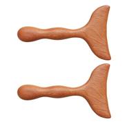 DECOMELODY 2 Piezas Herramientas Gua Sha de Madera de Sándalo Diseño de Forma de Pez Tablas de Masaje Manual para Cara y Pies Promueven Circulación y Fatiga Uso Profesional y Doméstico