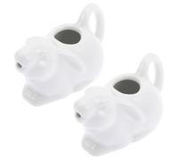 DECOMELODY 2 piezas Jarra de Leche Cerámica con Asa Forma de Conejo para Salsa y Aderezos Diseño Animal para Cocina y Servicio Elegante