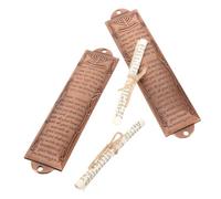 DECOMELODY 2 Piezas Mezuzá Israelí de Aleación de Aluminio con Pergaminos Sagrados Decoración Religiosa Simbólica para Puerta Adorno Tradicional para Hogar Judío Elegante