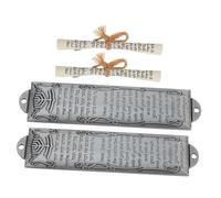 DECOMELODY 2 Piezas Mezuzá Metálica Vintage Decoración Religiosa con Escritura Hebrea para Puerta Hogar Bendición Santidad Diseño Retro