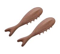 DECOMELODY 2 Piezas Peine de Masaje de Madera de Sándalo Cepillo Ovalado con Dientes para Cabelludo Peine Desenredante Manual para Cuidado Natural del Cabello Mujeres