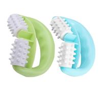DECOMELODY 2 piezas Rodillo Masajeador Muscular Unidades Masaje Manual para Brazos y Piernas Herramienta Antiestrés para Terapia Física y Recuperación Muscular Colores Azul y Verde