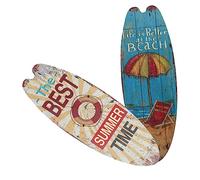 DECOMELODY 2 piezas Surfboard Wooden Wall Sign Summer Beach House Decor Lightweight Coastal Style Surfboard Decoration For Wall For Tropical Parties And