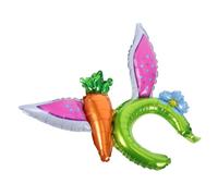 DECOMELODY 20 Piezas Tocado De Globo De Conejo Venda Diadema Con Orejas De Conejo Conejito Diademas Con Orejas De Conejo Diadema De Globo Inflable Verde Película De Aluminio