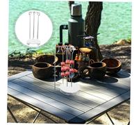 DECOMELODY 2Juegos Estante Colgante Inoxidable para Brochetas para Barbacoa Soporte Práctico y Portátil Resistente la Oxidación para Reuniones y Picnics